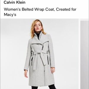 Calvin Klein Belted Wrap Coat SIZE Small